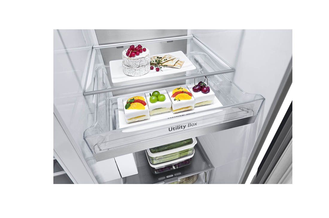 LG 628L InstaView Door in Door™ Side by Side (Metal Sorbet), Energiklasse D, Vann/isdispenser uten vanntilkobling, Smart Diagnosis™ med Wi-Fi, GSXV91MBAF, GSXE91MBAD, thumbnail 8