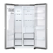 LG 638L Door in Door™ Side by Side (Prime Silver), Energiklasse E, Vann/isdispenser med vanntilkobling, Smart Diagnosis™ , front all open, GSJC40PYPE, thumbnail 3