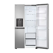 LG 638L Door in Door™ Side by Side (Prime Silver), Energiklasse E, Vann/isdispenser med vanntilkobling, Smart Diagnosis™ ,  left door open , GSJC40PYPE, thumbnail 5