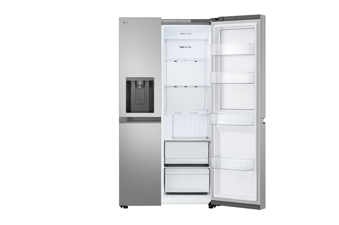 LG 638L Door in Door™ Side by Side (Prime Silver), Energiklasse E, Vann/isdispenser med vanntilkobling, Smart Diagnosis™ ,  left door open , GSJC40PYPE, thumbnail 5
