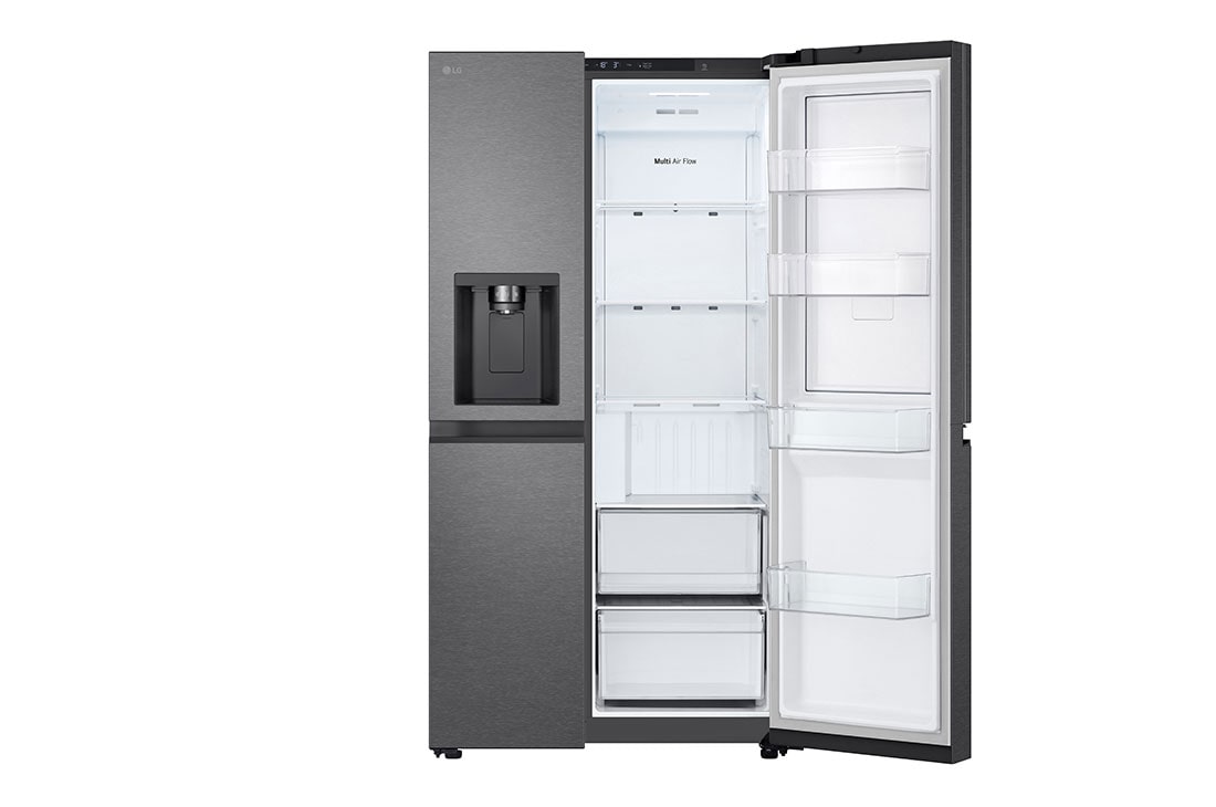 LG 638L Door in Door™ Side by Side (Matte Black), Energiklasse E, Vann/isdispenser med vanntilkobling, Smart Diagnosis™ , Front open, GSJC40EPPE, thumbnail 7