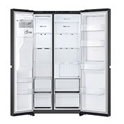 LG 638L Door in Door™ Side by Side (Matte Black), Energiklasse E, Vann/isdispenser med vanntilkobling, Smart Diagnosis™ , Front open, GSJC40EPPE, thumbnail 5