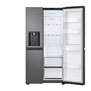 LG 638L Door in Door™ Side by Side (Matte Black), Energiklasse E, Vann/isdispenser med vanntilkobling, Smart Diagnosis™ , Front open, GSJC40EPPE, thumbnail 7