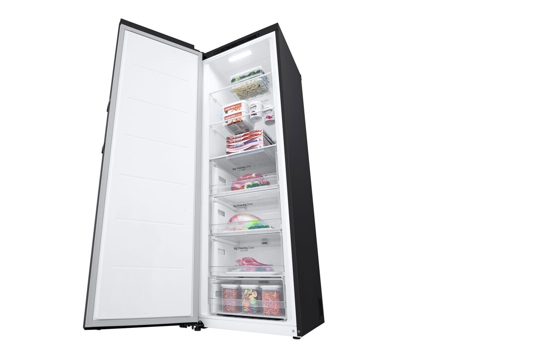LG                             324L Frittstående fryseskap (Matte Black) - Energiklasse D,  Total No Frost, Express Freeze , Perspective, GFT41MCGSF, thumbnail 5