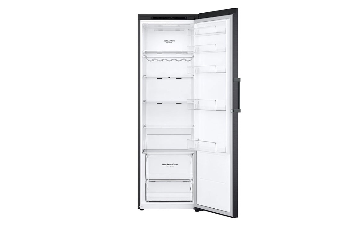 LG 386L Frittstående kjøleskap (Matte Black) - Energiklasse D, Door Cooling™, LINEARCooling™, Moist Balance Crisper™, front open, GLT51MCGSF, thumbnail 3