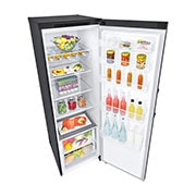 LG 386L Frittstående kjøleskap (Matte Black) - Energiklasse D, Door Cooling™, LINEARCooling™, Moist Balance Crisper™, Top-bottom perspective with food stored, GLT51MCGSF, thumbnail 11