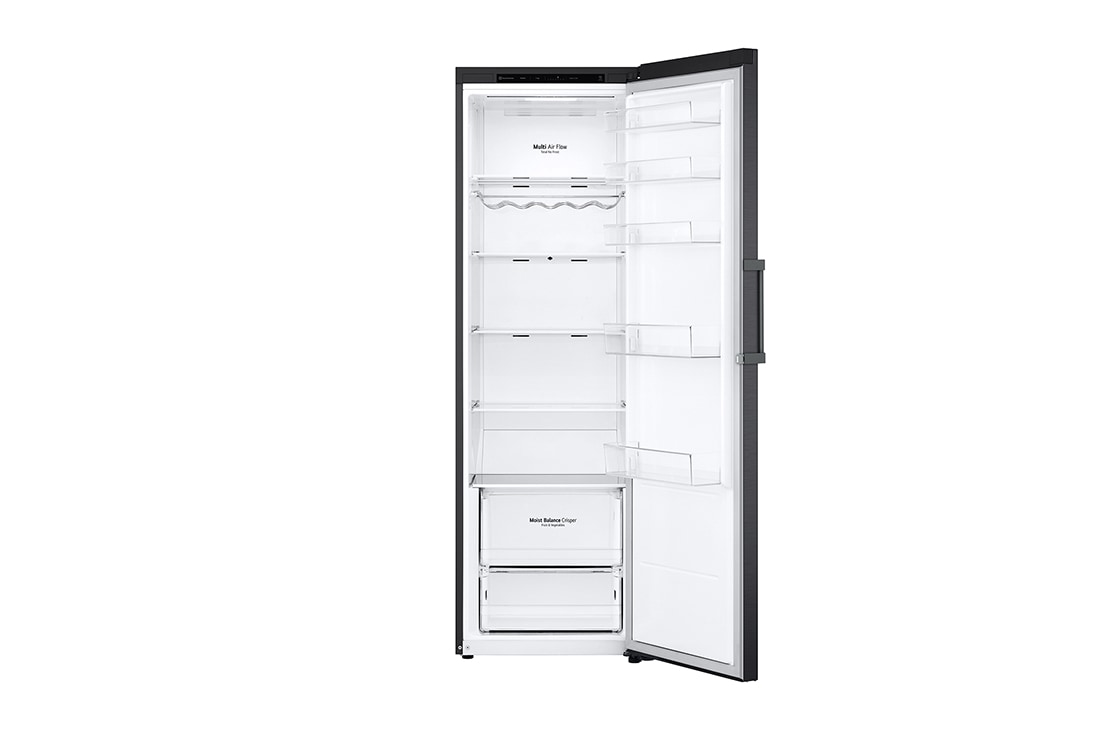 LG 386L Frittstående kjøleskap (Matte Black) - Energiklasse D, Door Cooling™, LINEARCooling™, Moist Balance Crisper™, drawer view with food stored, GLT51MCGSF, thumbnail 5