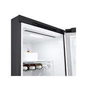 LG 386L Frittstående kjøleskap (Matte Black) - Energiklasse D, Door Cooling™, LINEARCooling™, Moist Balance Crisper™, left open with food stored, GLT51MCGSF, thumbnail 7