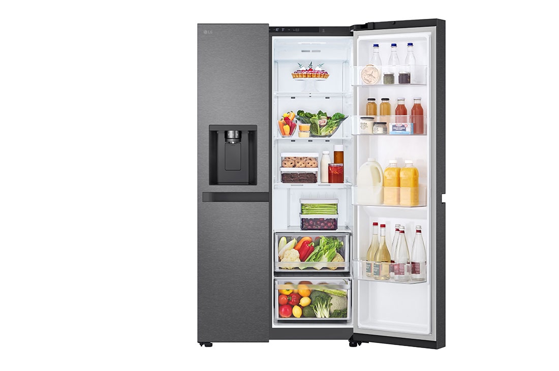 LG 638L Side by Side (Matte Black), Energiklasse E, Vann/isdispenser med vanntilkobling, Smart Diagnosis™, Plumbing, GSLC40EPPE, thumbnail 4