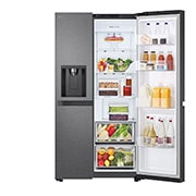 LG 638L Side by Side (Matte Black), Energiklasse E, Vann/isdispenser med vanntilkobling, Smart Diagnosis™, Plumbing, GSLC40EPPE, thumbnail 4