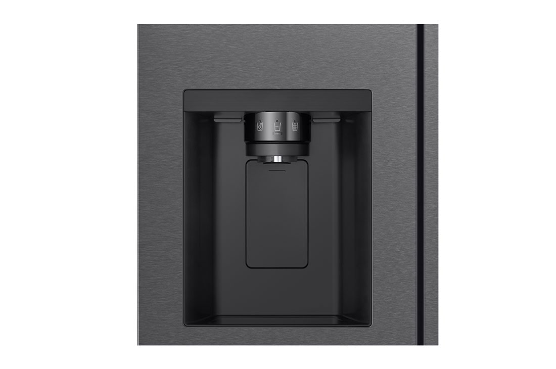 LG 641L Door in Door™ Side by Side (Matte Black), Energiklasse E, Vann/isdispenser uten vanntilkobling, Smart Diagnosis™ , Dispencer view, GSLC41EPPE, thumbnail 5