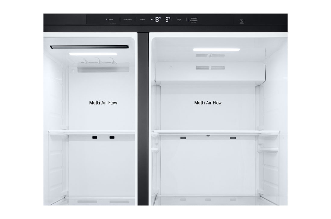 LG 641L Door in Door™ Side by Side (Matte Black), Energiklasse E, Vann/isdispenser uten vanntilkobling, Smart Diagnosis™ , Inside perspective, GSLC41EPPE, thumbnail 7