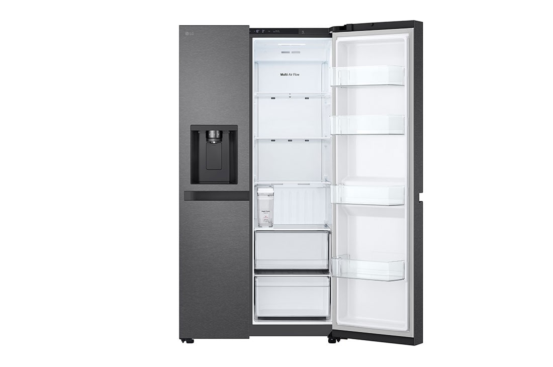 LG 641L Door in Door™ Side by Side (Matte Black), Energiklasse E, Vann/isdispenser uten vanntilkobling, Smart Diagnosis™ ,  single door open , GSLC41EPPE, thumbnail 10