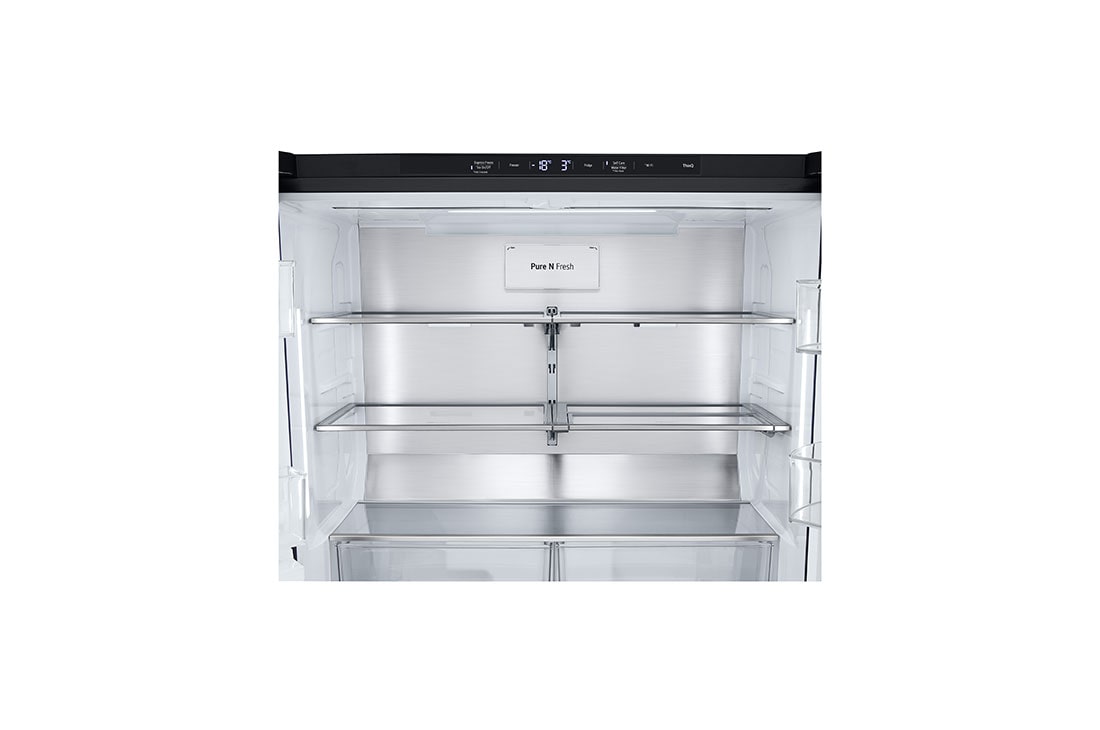 LG 638L InstaView French Door (Essence Black) - Energiklasse E, Vann/isdispenser med vanntilkobling, Smart Diagnosis™ med Wi-Fi, Drawer, GMG960EVJE, thumbnail 5