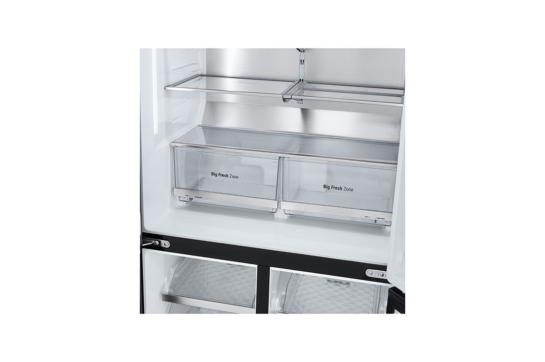 LG 638L InstaView French Door (Essence Black) - Energiklasse E, Vann/isdispenser med vanntilkobling, Smart Diagnosis™ med Wi-Fi, Drawer detail, GMG960EVJE, thumbnail 6