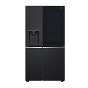 LG 635L InstaView™ Side by Side (Matte Black), Energiklasse E, Vann/isdispenser uten vanntilkobling, Smart Diagnosis™ med Wi-Fi, front view with light , GSGV81EPLL, thumbnail 1