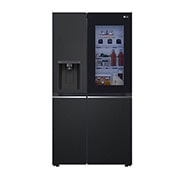 LG 635L InstaView™ Side by Side (Matte Black), Energiklasse E, Vann/isdispenser uten vanntilkobling, Smart Diagnosis™ med Wi-Fi, front view , GSGV81EPLL, thumbnail 2