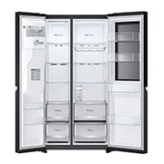 LG 635L InstaView™ Side by Side (Matte Black), Energiklasse E, Vann/isdispenser uten vanntilkobling, Smart Diagnosis™ med Wi-Fi, dispensary  view , GSGV81EPLL, thumbnail 4