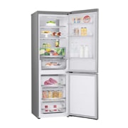LG 1.86M 344L Kombiskap(Prime Silver) - Energiklasse D, Nature Fresh, Door Cooling+™ og Smart Diagnosis™ med Wi-Fi, left open with food stored, GBV5150DPY, thumbnail 11