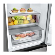 LG 1.86M 344L Kombiskap(Prime Silver) - Energiklasse D, Nature Fresh, Door Cooling+™ og Smart Diagnosis™ med Wi-Fi, drawer view with food stored, GBV5150DPY, thumbnail 9