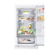 LG 2.03M 387L Kombiskap(Hvit) - Energiklasse D, Door Cooling+™ og Smart Diagnosis™ med Wi-Fi, Top door open with food, GBV5250DSW, thumbnail 6