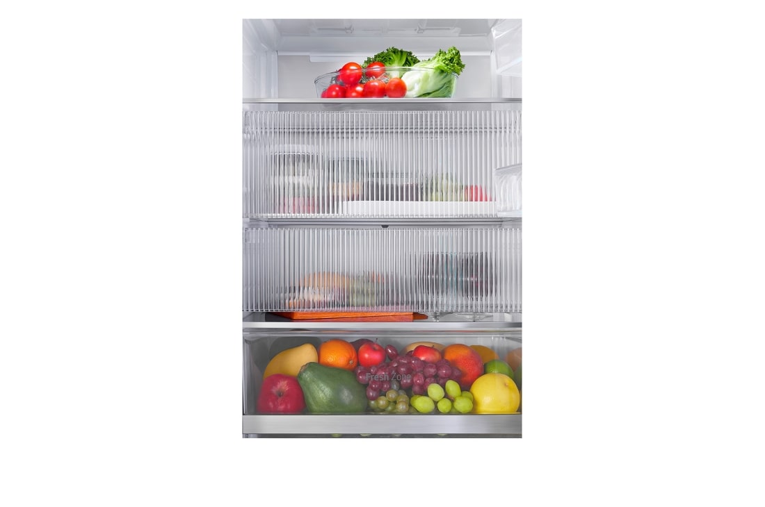 LG 186M 349L Kombiskap(Essence Black) - Energiklasse C, InstaView™, Nature Fresh, Door Cooling+™ Smart Diagnosis™ med Wi-Fi, Detail1_Food, GBG5160CEV, thumbnail 9