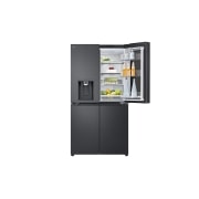 LG 638L InstaView Craft Ice French Door Side-by-Side (Essence Black Steel) - Energiklasse E, Vann/isdispenser med vanntilkobling, Smart Diagnosis™ med Wi-Fi, front top left open door food, GMG960EVEE, thumbnail 6