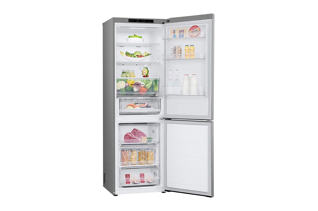 LG 1.86M 344L Kombiskap(Prime Silver) - Energiklasse A, Nature Fresh, Door Cooling+™ og Smart Diagnosis™, venstre sidevisning, GBV3100APY, thumbnail 12