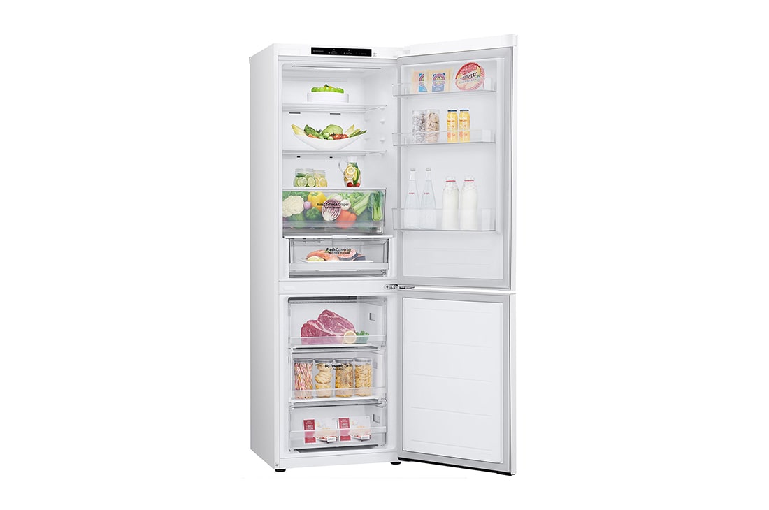 LG 1.86M 344L Kombiskap(Hvit) - Energiklasse A, Nature Fresh, Door Cooling+™ og Smart Diagnosis™, venstre sidevisning, GBV3100ASW, thumbnail 12