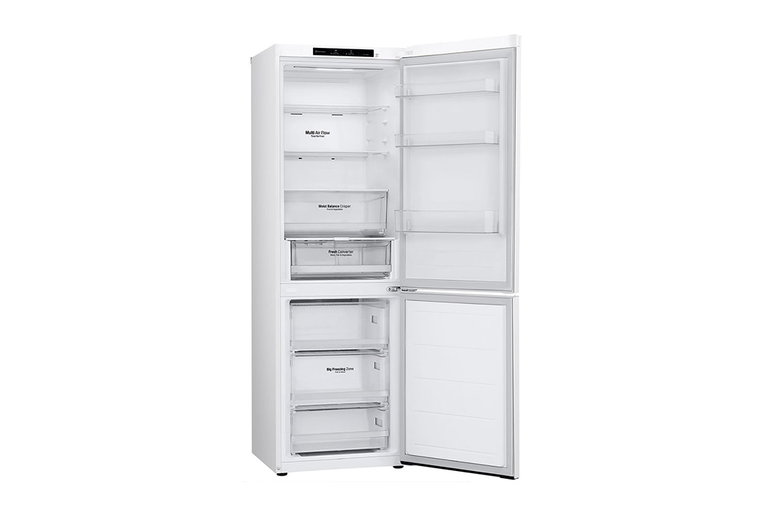 LG 1.86M 344L Kombiskap(Hvit) - Energiklasse A, Nature Fresh, Door Cooling+™ og Smart Diagnosis™, høyre sidevisning, GBV3100ASW, thumbnail 13