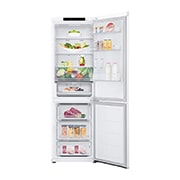 LG 1.86M 344L Kombiskap(Hvit) - Energiklasse A, Nature Fresh, Door Cooling+™ og Smart Diagnosis™, toppdøren forfra åpen, GBV3100ASW, thumbnail 2