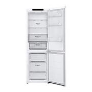 LG 1.86M 344L Kombiskap(Hvit) - Energiklasse A, Nature Fresh, Door Cooling+™ og Smart Diagnosis™, forfra med alle dørene åpne med mat, GBV3100ASW, thumbnail 3