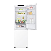 LG 1.86M 344L Kombiskap(Hvit) - Energiklasse A, Nature Fresh, Door Cooling+™ og Smart Diagnosis™, sett forfra med alle dørene åpne uten mat, GBV3100ASW, thumbnail 4