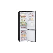 LG 2.03M 387L Kombiskap(Essence Matte Black) - Energiklasse B, Door Cooling™ och Smart Diagnosis™, toppdøren åpen med mat, GBV22NCBEP, thumbnail 10