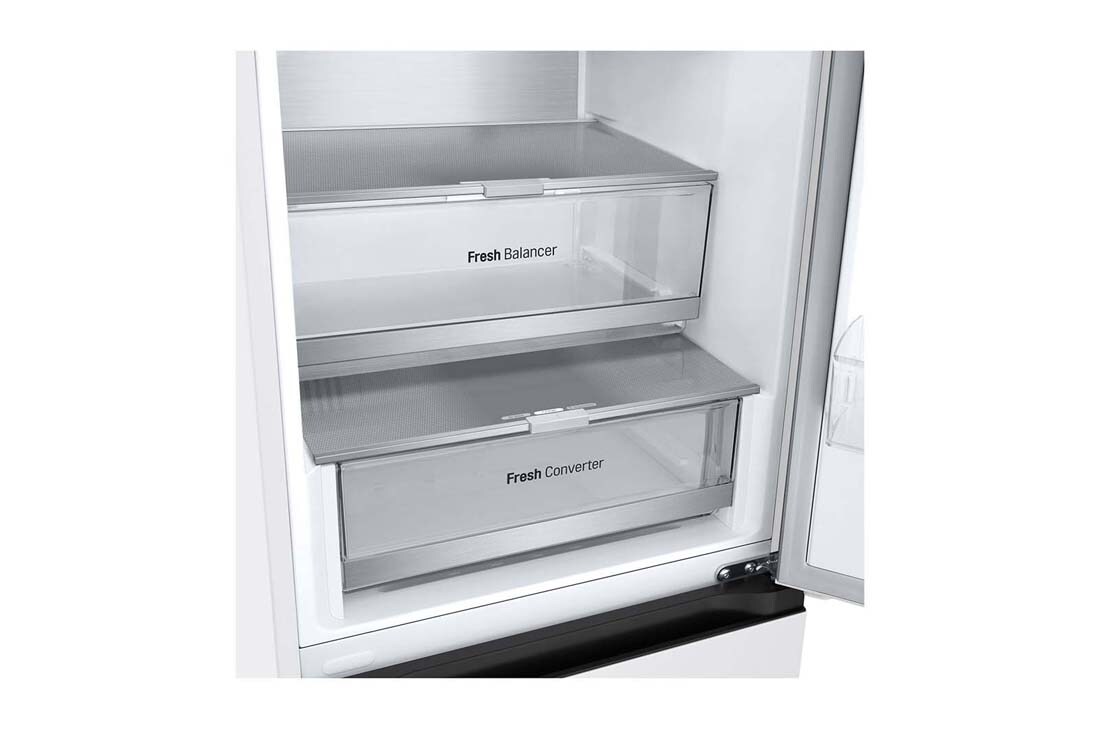 LG 1.86M 344L Kombiskap(Hvit) - Energiklasse E, Nature Fresh, Door Cooling⁺™ og Smart Diagnosis™ med Wi-Fi, åpne foran med mat, GBV7170ESW, thumbnail 2