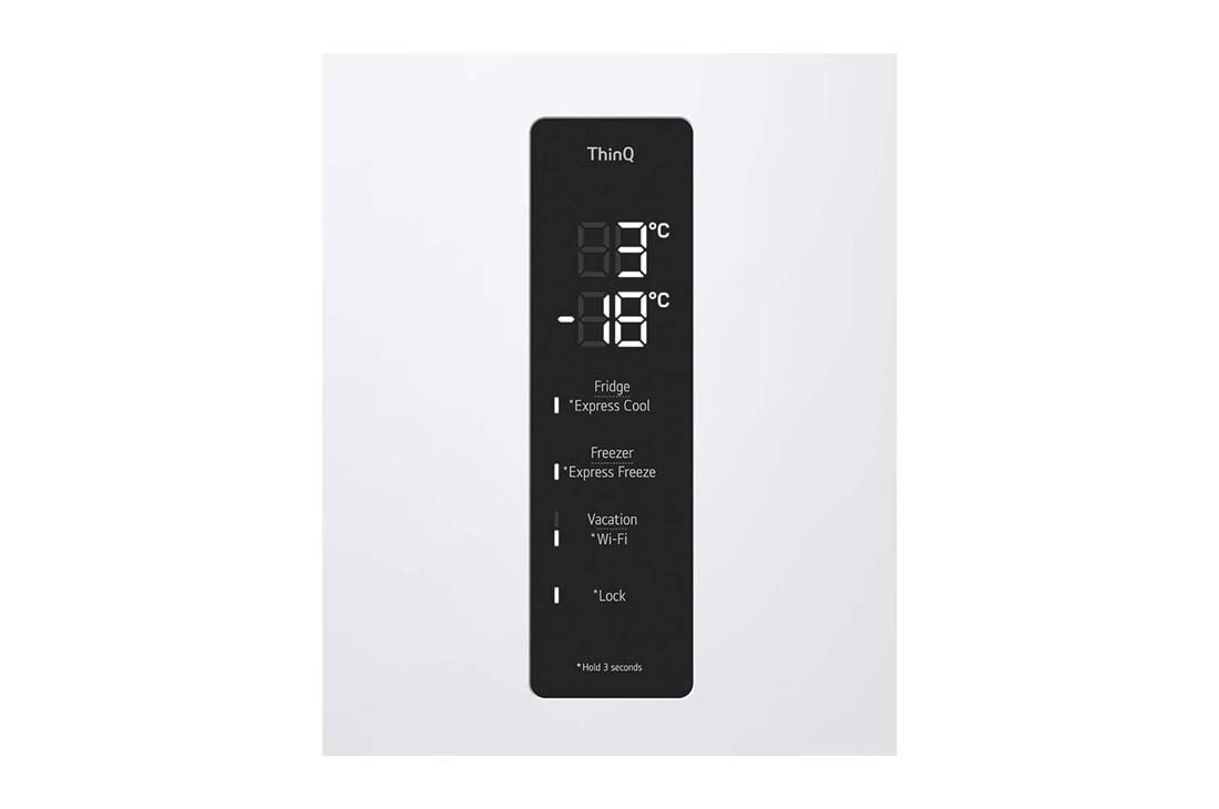 LG 1.86M 344L Kombiskap(Hvit) - Energiklasse E, Nature Fresh, Door Cooling⁺™ og Smart Diagnosis™ med Wi-Fi, høyre utsikt, GBV7170ESW, thumbnail 11