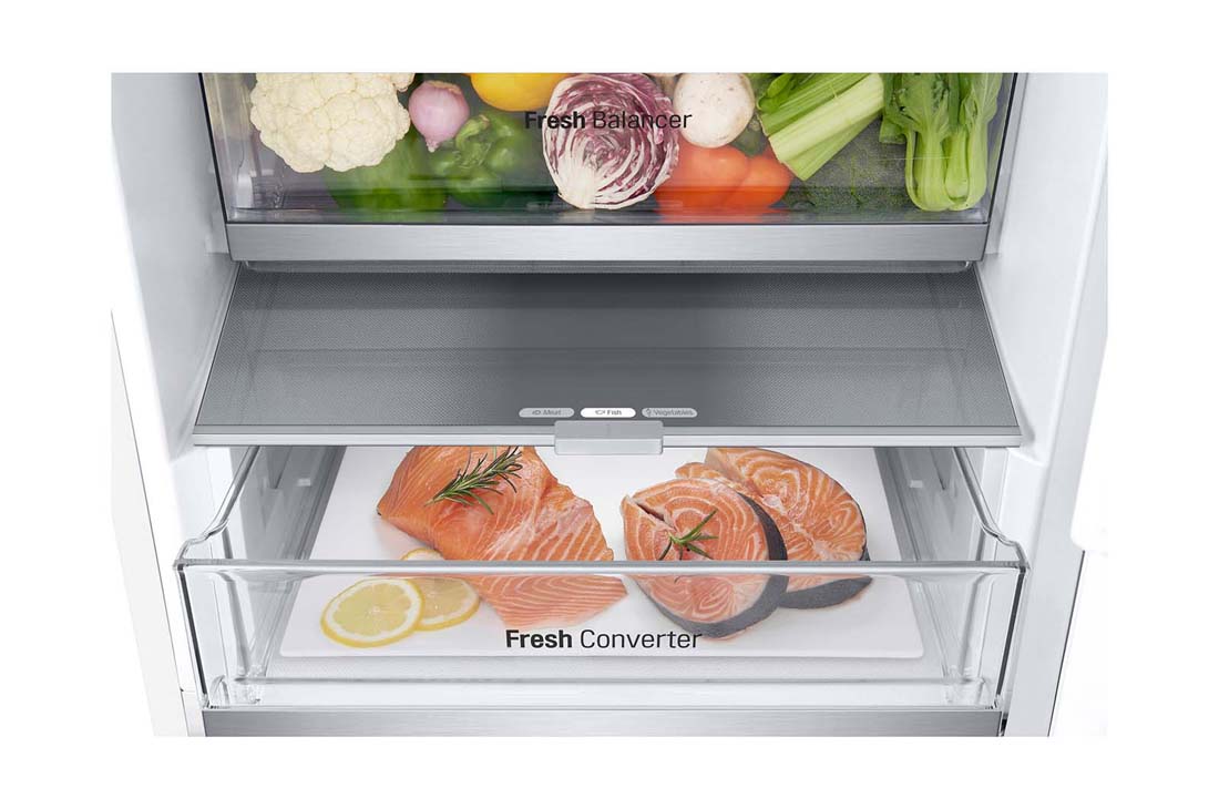 LG 1.86M 344L Kombiskap(Hvit) - Energiklasse E, Nature Fresh, Door Cooling⁺™ og Smart Diagnosis™ med Wi-Fi, høyre utsikt, GBV7170ESW, thumbnail 12