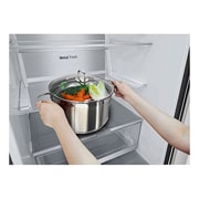 LG 1.86M 344L Kombiskap(Essence Black) - Energiklasse E, Nature Fresh, Door Cooling+™ og Smart Diagnosis™ med Wi-Fi, åpne foran med mat, GBV7170EEV, thumbnail 9