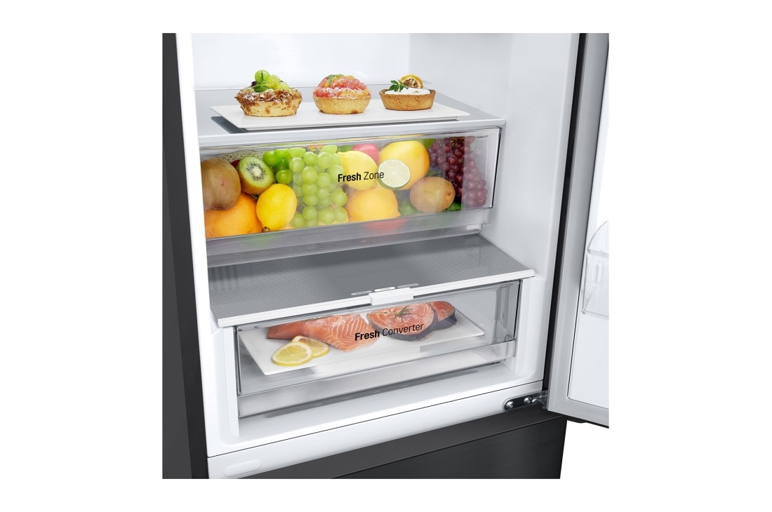 LG  2.03M 387L Kombiskap(Essence Matte Black) - Energiklasse D, Door Cooling™ och Smart Diagnosis™ ,  2.03M 387L Kombiskap(Essence Matte Black) - Energiklasse D, Door Cooling™ och Smart Diagnosis™ , GBV22NCDEP, thumbnail 5