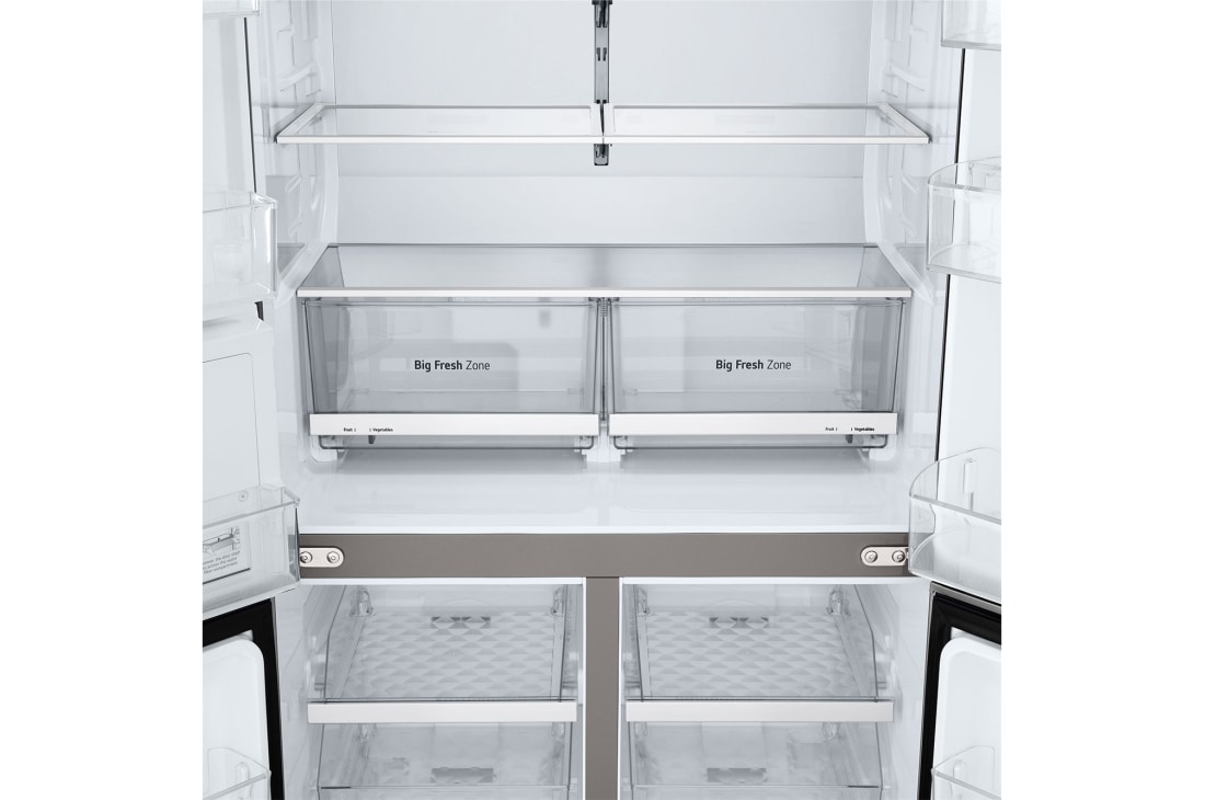 LG 637L French Door Side-by-Side (Prime Silver), Energiklasse E, Vann/isdispenser med vanntilkobling, Smart Diagnosis™ , Nærbilde av skuff, GML960PYFE, thumbnail 7