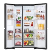 LG 662L Side by Side (Essence Matte Black), Energiklasse E , Smart Diagnosis™, Front helt åpen (full av mat), GSBC40EPPE, thumbnail 2