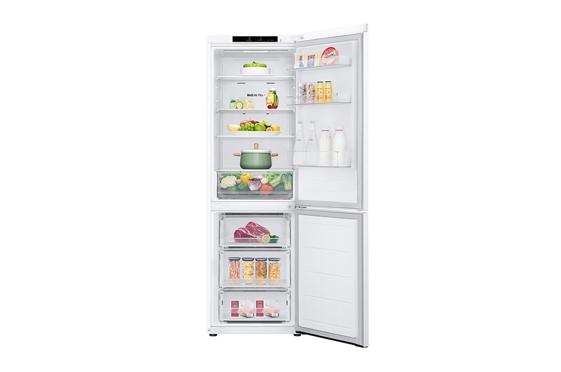 LG 1.86M 344L Kombiskap(Hvit) - Energiklasse E, Door Cooling+™ og Smart Diagnosis™, 1.86M 344L Kombiskap(Prime Silver) - Energiklasse D, Nature Fresh, Door Cooling+™ og Smart Diagnosis™ 	, GBV21L0ESW, thumbnail 2