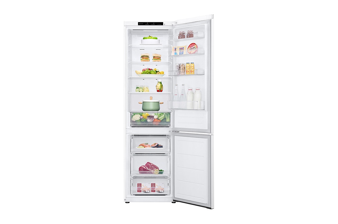 LG 2.03M 387L Kombiskap(Hvit) - Energiklasse E, Door Cooling+™ og Smart Diagnosis™, 2.03M 387L Kombinerad kyl/frys(Prime Silver) - Energiklass E, Door Cooling+™ och Smart Diagnosis™, GBV22L0ESW, thumbnail 3