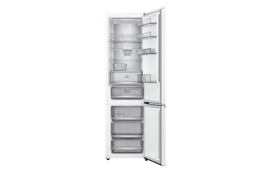 LG 1.86m 333L Kombiskap (Hvit) | Energiklasse D, Door Cooling+™ og Smart Diagnosis™ med Wi-Fi, LG kombinert kjøleskap/fryser med energiklassifisering C i Hvit med Nature Fresh-teknologi. Kapasitet 333 liter., GBBS514DSW, thumbnail 2
