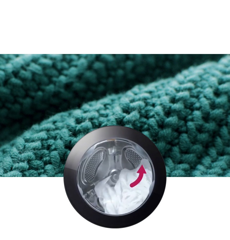 Når bakgrunnen endres til gensere, myk bomull og jeans, aktiveres et vaskemønster som passer tøyet.