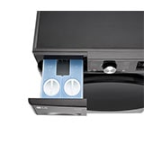 LG 11 kg / 6 kg Kombinert vaskemaskin/tørketrommel(Svart) - Auto-Dose, Steam, Energiklasse E, TurboWash™360, AI DD™, Smart Diagnosis™ med Wi-Fi, detergant draw open , CV94E7S2QA, thumbnail 6