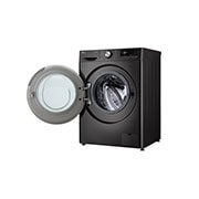 LG 11 kg / 6 kg Kombinert vaskemaskin/tørketrommel(Svart) - Auto-Dose, Steam, Energiklasse E, TurboWash™360, AI DD™, Smart Diagnosis™ med Wi-Fi, left view with door open , CV94E7S2QA, thumbnail 13
