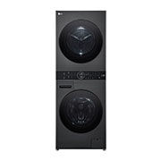 LG 12 kg / 10 kg WashTower(Svart) - Energiklasse A/C, Steam, TurboWash™360, AI DD™, Dual Inverter Heatpump™, WT1210BBF_Front_LightOn, WT1210BBF, thumbnail 2
