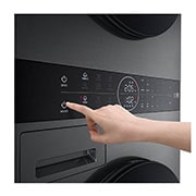 LG 12 kg / 10 kg WashTower(Svart) - Energiklasse A/C, Steam, TurboWash™360, AI DD™, Dual Inverter Heatpump™, WT1210BBF_Panel1_Hand, WT1210BBF, thumbnail 9