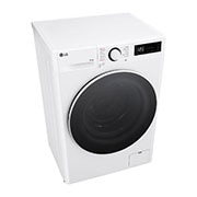 LG Slim 9 kg / 5 kg Kombinert vaskemaskin/tørketrommel(Hvit) - Steam, Energiklasse A/E, AI DD™, Smart Diagnosis™,  47,5cm dybde, Top perspective view, CV92T5S4SQE, thumbnail 8